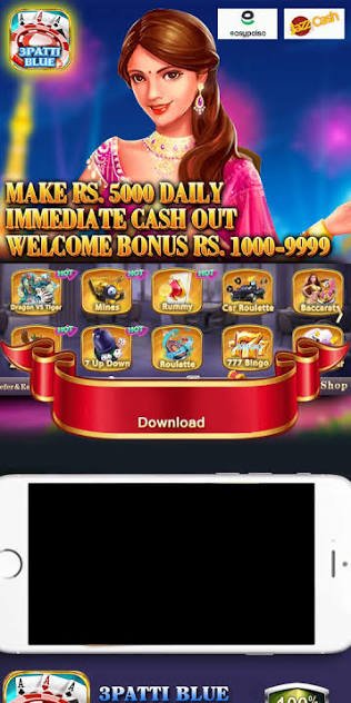 3 Patti Blue Download - Rs.5000 Daily, Welcome Bonus Rs.1000-9999 2026